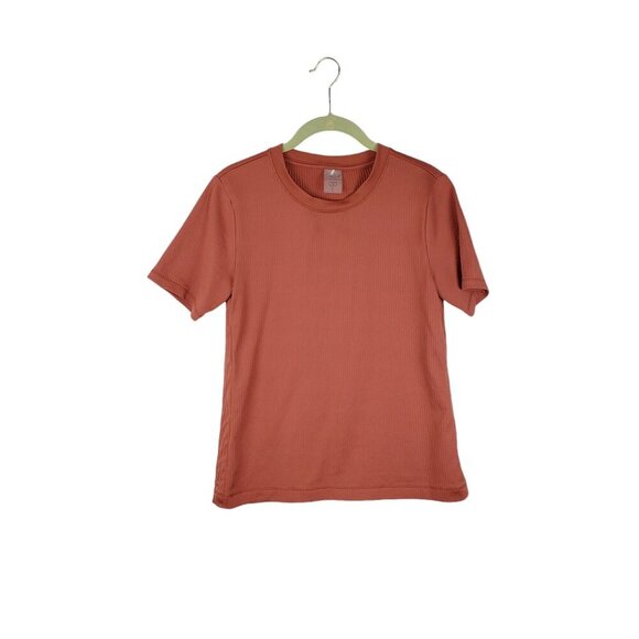 Calia Carrie Underwood Ribbed Short Sleeve T-Shirt  Rust Crew Neck Size Large - Picture 1 of 9